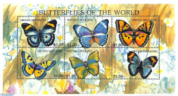 Grenada Grenadines 1997 Butterflies 6v M/s, Mint NH, Nature - Butterflies - Grenada (1974-...)