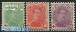 Belgium 1914 Red Cross 3v, King Albert I, Mint NH, Health - Red Cross - Ongebruikt