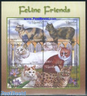 Uganda 2001 Cats 6v M/s (6x600sh), Mint NH, Nature - Cats - Andere & Zonder Classificatie