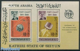 Aden 1966 Seiyun, ITU Centenary S/s (2 Stamps In Sheet), Mint NH, Science - Transport - Various - Telecommunication - .. - Télécom