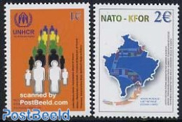 Kosovo 2004 Kosovo, NATO/UNHCR 2v, Mint NH, History - Various - NATO - Refugees - Maps - Flüchtlinge