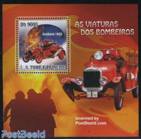 Sao Tome/Principe 2007 Fire Engines S/s, Delahaye 1933, Mint NH, Transport - Automobiles - Fire Fighters & Prevention - Voitures