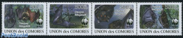 Comoros 2009 WWF, Bats 4v [:::] Or [+], Mint NH, Nature - Animals (others & Mixed) - Bats - World Wildlife Fund (WWF) - Comores (1975-...)