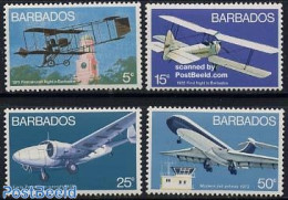 Barbados 1973 Air Pioneers 4v, Mint NH, Transport - Aircraft & Aviation - Vliegtuigen