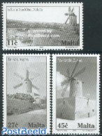 Malta 2003 Windmills 3v, Mint NH, Transport - Various - Ships And Boats - Mills (Wind & Water) - Bateaux