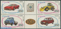 Italy 1986 Automobiles 4v+2tabs [++], Mint NH, Transport - Automobiles - Ferrari - Altri & Non Classificati