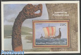Congo Dem. Republic, (zaire) 2001 Viking Drakkar S/s, Mint NH, Transport - Ships And Boats - Bateaux