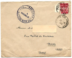 Envel  FM  Oblit  Poste Aux Armees  1950  Cachet " Le Vaguemestre ...SP 76154  BPM 416 " - Francobolli  Di Franchigia Militare