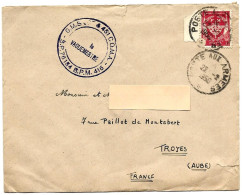 Envel  FM  Oblit  Poste Aux Armees  1950  Cachet " Le Vaguemestre ...SP 76154  BPM 416 " - Timbres De Franchise Militaire