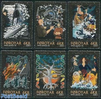 Faroe Islands 2001 Legends 6v, Mint NH, Nature - Transport - Horses - Ships And Boats - Art - Fairytales - Boten