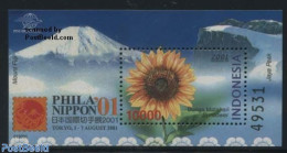 Indonesia 2001 Sunflower S/s, Mint NH, Nature - Flowers & Plants - Indonesien