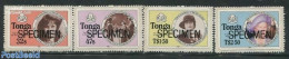 Tonga 1985 Queen Mother, Girl Guides 4v S-a, SPECIMEN, Mint NH, History - Sport - Kings & Queens (Royalty) - Scouting - Familias Reales
