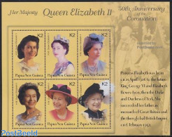 Papua New Guinea 2003 Golden Jubilee 6v M/s, Mint NH, History - Kings & Queens (Royalty) - Koniklijke Families