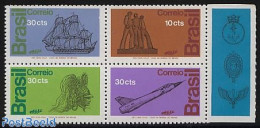 Brazil 1972 Army Day 4v+tab [+T], Mint NH, History - Transport - Various - Militarism - Aircraft & Aviation - Ships An.. - Ungebraucht