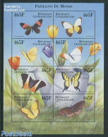 Central Africa 2000 Butterflies 8v M/s (8x465F), Mint NH, Nature - Butterflies - Centrafricaine (République)