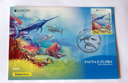 ITALIA 2024, EUROPA CEPT , FAUNA E FLORA SOTTOMARINA, DUE MAXICARD OFFICIAL FDC - 2021-...: Nieuw/plakker