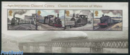 Great Britain 2014 Classic Locomotives Of Wales S/s, Mint NH, Transport - Railways - Unused Stamps