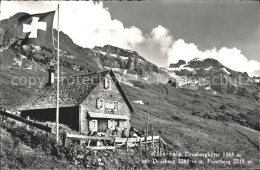 11963489 Drusberghuette Mit Drusberg Und Forstberg Schweizer Flagge Kaesernalp U - Other & Unclassified