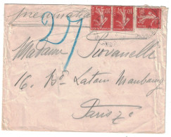 Paris - Pneumatique - Lettre Pour Paris - 1912 - Posttarieven
