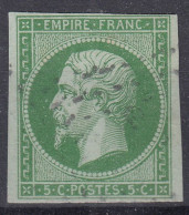 TIMBRE FRANCE EMPIRE NON DENTELE N° 12 OBLITERE - MARGES INTACTES - COTE 100 € - 1853-1860 Napoléon III.