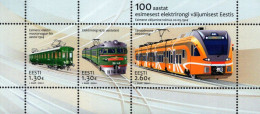 Estonia - 2024 - Centenary Since The First Electric Train Ride In Estonia - Mint Souvenir Sheet - Estonia