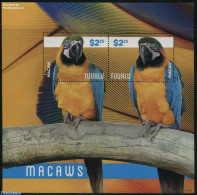 Tuvalu 2014 Macaws S/s, Mint NH, Nature - Birds - Parrots - Sonstige & Ohne Zuordnung