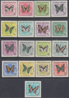 Guinea 1963 - Butterflies - Mi 183-199 ** MNH (50c Has Small Stain At Lower Right Corner) - Guinée (1958-...)