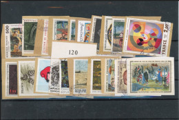 France Timbres Tableaux 20 Timbres Oblitéres Sur Papier - Other & Unclassified