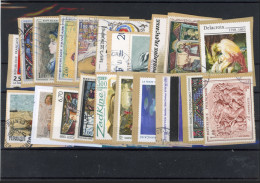 France Timbres Tableaux 20 Timbres Oblitéres Sur Papier - Sonstige & Ohne Zuordnung