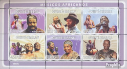 Guinea-Bissau 3979-3984 Kleinbogen (kompl. Ausgabe) Postfrisch 2008 Afrikanische Musiker - Guinée-Bissau