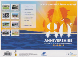 Collector 8 Timbres Adhésifs TVP LV Neuf Anniversaire D-Day & Bataille De Normandie Plages Débarquement Lieu De Souvenir - Collectors