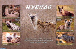 Liberia 2017 Hyenas 6v M/s, Mint NH, Nature - Animals (others & Mixed) - Wild Mammals - Altri & Non Classificati