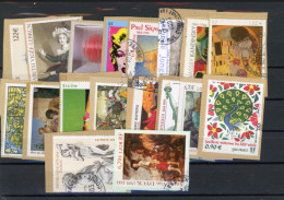 France Timbres Tableaux 20 Timbres Oblitéres Sur Papier - Other & Unclassified