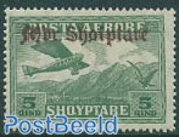 Albania 1929 Stamp Out Of Set, Unused (hinged), Nature - Transport - Birds Of Prey - Aircraft & Aviation - Airplanes