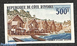 Congo Republic 1968 Tiegba Village 1v, Imperforated, Mint NH, Transport - Ships And Boats - Bateaux