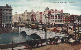 IRLANDE O'CONNELL BRIDGE DUBLIN CARIOLES A CHEVAL  TRAMS - Dublin