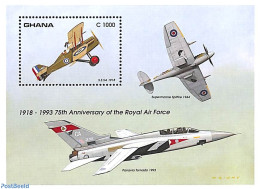 Ghana 1993 75 Years Royal Airforce S/s, Mint NH, Transport - Aircraft & Aviation - Airplanes