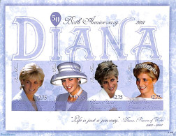 Saint Vincent & The Grenadines 2011 Princess Diana 4v M/s, Imperforated, Mint NH, History - Charles & Diana - Kings & .. - Koniklijke Families
