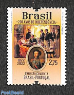Portugal 2022 Brazil Independence 1v, Mint NH, History - History - Ongebruikt