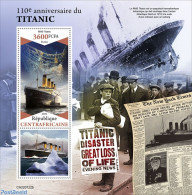 Central Africa 2022 110th Anniversary Of Titanic, Mint NH, Transport - Ships And Boats - Titanic - Boten