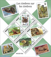 Niger 2022 Stamps On Stamps, Mint NH, Nature - Bats - Birds - Cat Family - Monkeys - Owls - Parrots - Turtles - World .. - Postzegels Op Postzegels
