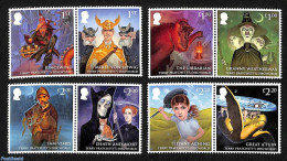 Great Britain 2023 Terry Pratchett Discworld 8v (4x[:]), Mint NH, Nature - Turtles - Art - Fairytales - Unused Stamps