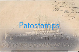 229108 SHIP BARCO ART EMBOSSED ITALY CIRCULATED TO ARGENTINA POSTAL POSTCARD - Other & Unclassified