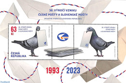 Czech Republic 2023 Czech & Slovakian Post S/s, Mint NH, Nature - Various - Birds - Post - Joint Issues - Pigeons - Other & Unclassified