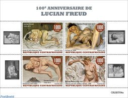 Central Africa 2022 100th Anniversary Of Lucian Freud, Mint NH, Art - Nude Paintings - Paintings - Central African Republic