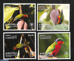 Cook Islands 2023 Rarotonga, Lorikeets 4v, Mint NH, Nature - Birds - Parrots - Altri & Non Classificati