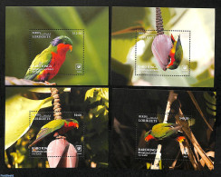 Cook Islands 2023 Lorikeets 4 S/s, Mint NH, Nature - Birds - Parrots - Autres & Non Classés