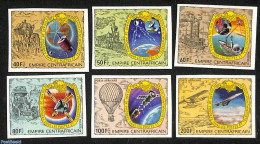 Central Africa 1978 Telecommunications 6v, Imperforated, Mint NH, Transport - U.P.U. - Automobiles - Balloons - Aircra.. - U.P.U.