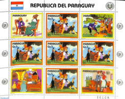 Paraguay 1985 Tom Sawyer M/s, Mint NH, Nature - Various - Cats - International Youth Year 1984 - Art - Children's Book.. - Paraguay
