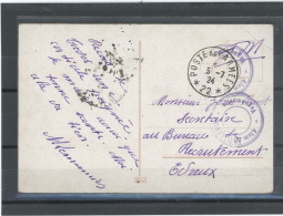 CACHET MILITAIRE - ARMÉE DU RHIN -OCCUPATION FRANÇAISE EN ALLEMAGNE-CàD .POSTE AUX ARMÉES /*22*DU 5-7-24 + DOUBLE CERCLE - 1921-1960: Modern Period